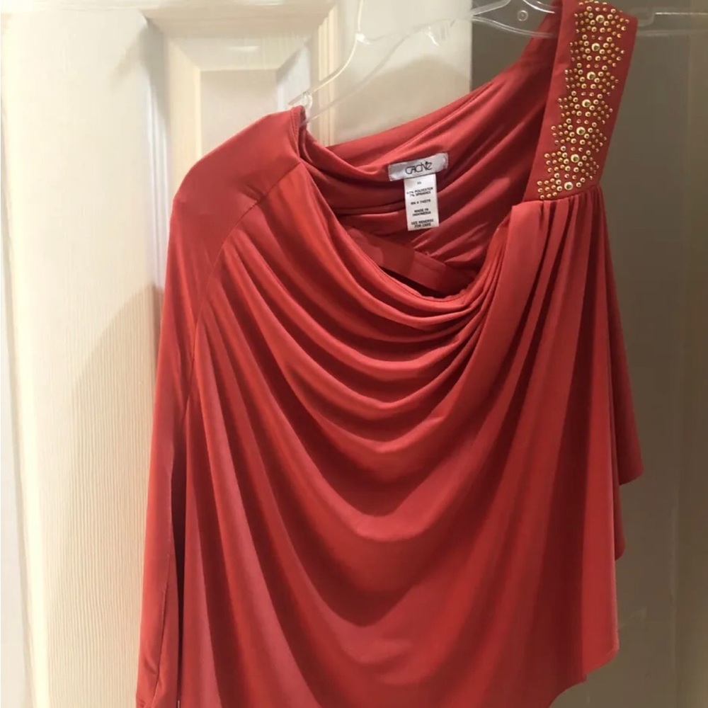 Cache Orange red one shoulder Women top size XS